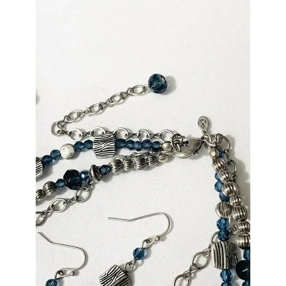 Antique PREMIER DESIGNS Blue Necklace Earrings and Bracelet Set - Picture 8 of 12